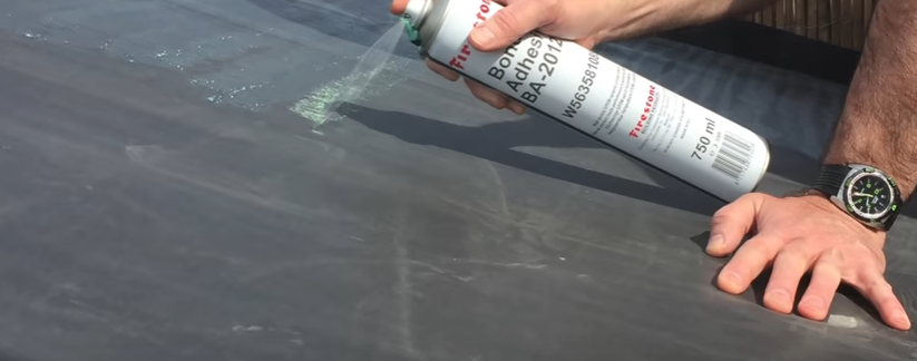 Spray the adhesive evenly
